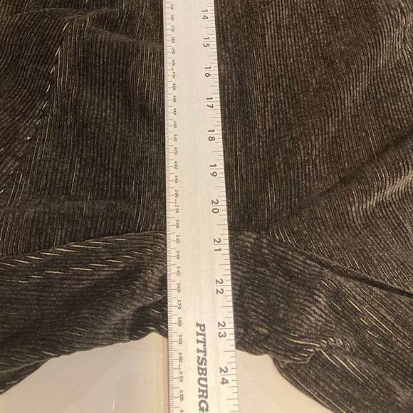 Nwot SHACK INCORPORATED Pants L Corduroy Silk Super-Wide-Barrel Drop Crotch Blac - Picture 9 of 11